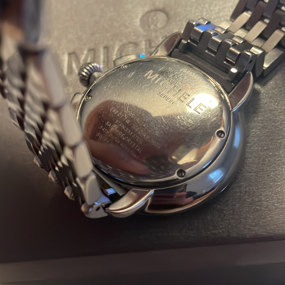 Michele Serein Blue Dial Mother of Pearl Chronograph Watch - Picture 3 of 8
